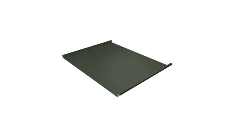 Фальц двойной стоячий Grand Line 0,5 Satin Matt TX с пленкой на замках RAL 6020 хромовая зелень