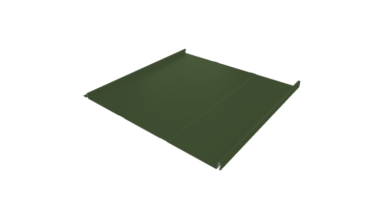 Фальц двойной стоячий Line Grand Line 0,5 Satin Matt TX с пленкой на замках RAL 6020 хромовая зелень