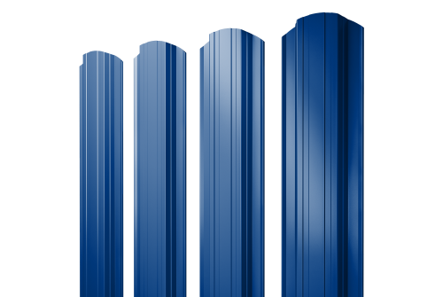 Штакетник Прямоугольный фигурный 0,45 PE RAL 5002 ультрамариново-синий