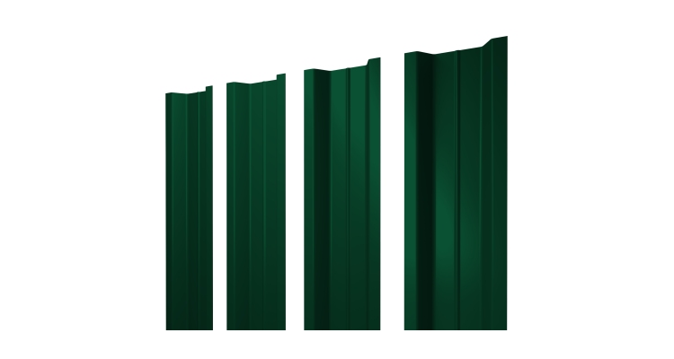 Штакетник П-образный В с прямым резом 0,4 PE RAL 6005 зеленый мох