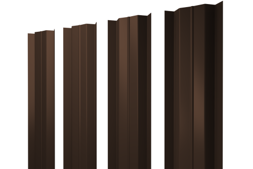 Штакетник М-образный В с прямым резом 0.45 PE RAL 8017 шоколад