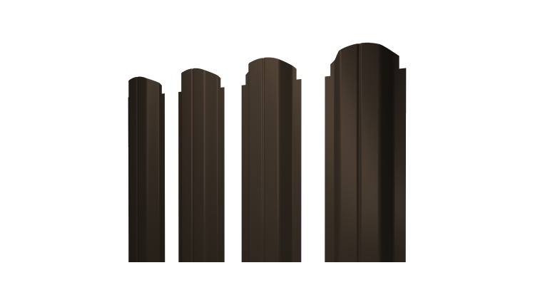 Штакетник П-образный А фигурный 0,45 Drap RR 32 темно-коричневый