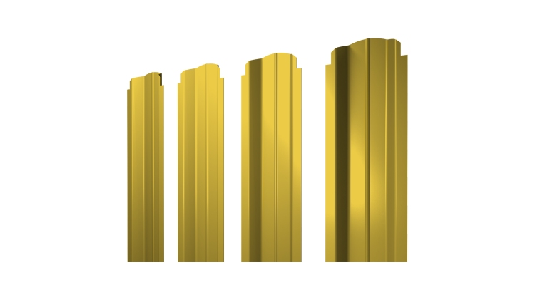 Штакетник П-образный B фигурный 0,45 PE RAL 1018 цинково-желтый