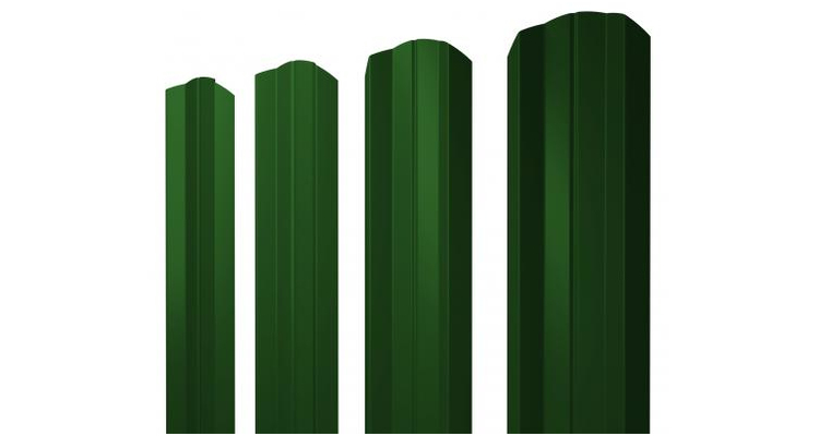 Штакетник М-образный А фигурный 0,45 PE RAL 6005 зеленый мох