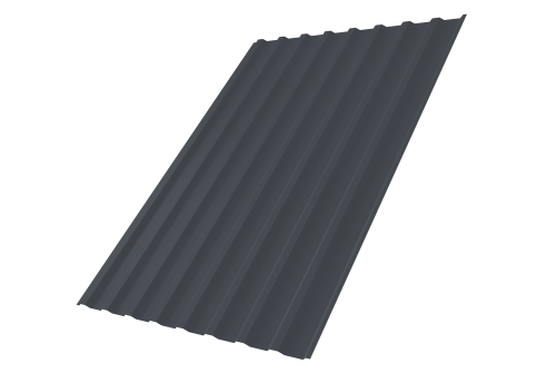 Профнастил С20B Grand Line 0,5 PurPro RAL 7024 мокрый асфальт