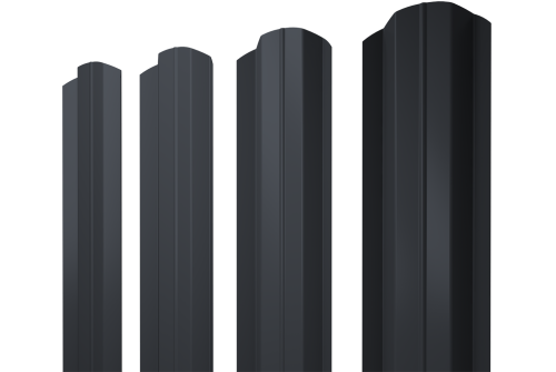 Штакетник М-образный В фигурный 0,5 Satin RAL 7024 мокрый асфальт