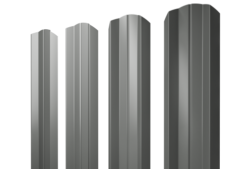 Штакетник М-образный А фигурный 0,45 PE RAL 7005 мышино-серый