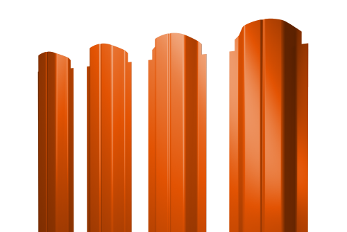 Штакетник П-образный А фигурный 0,45 PE RAL 2004 оранжевый